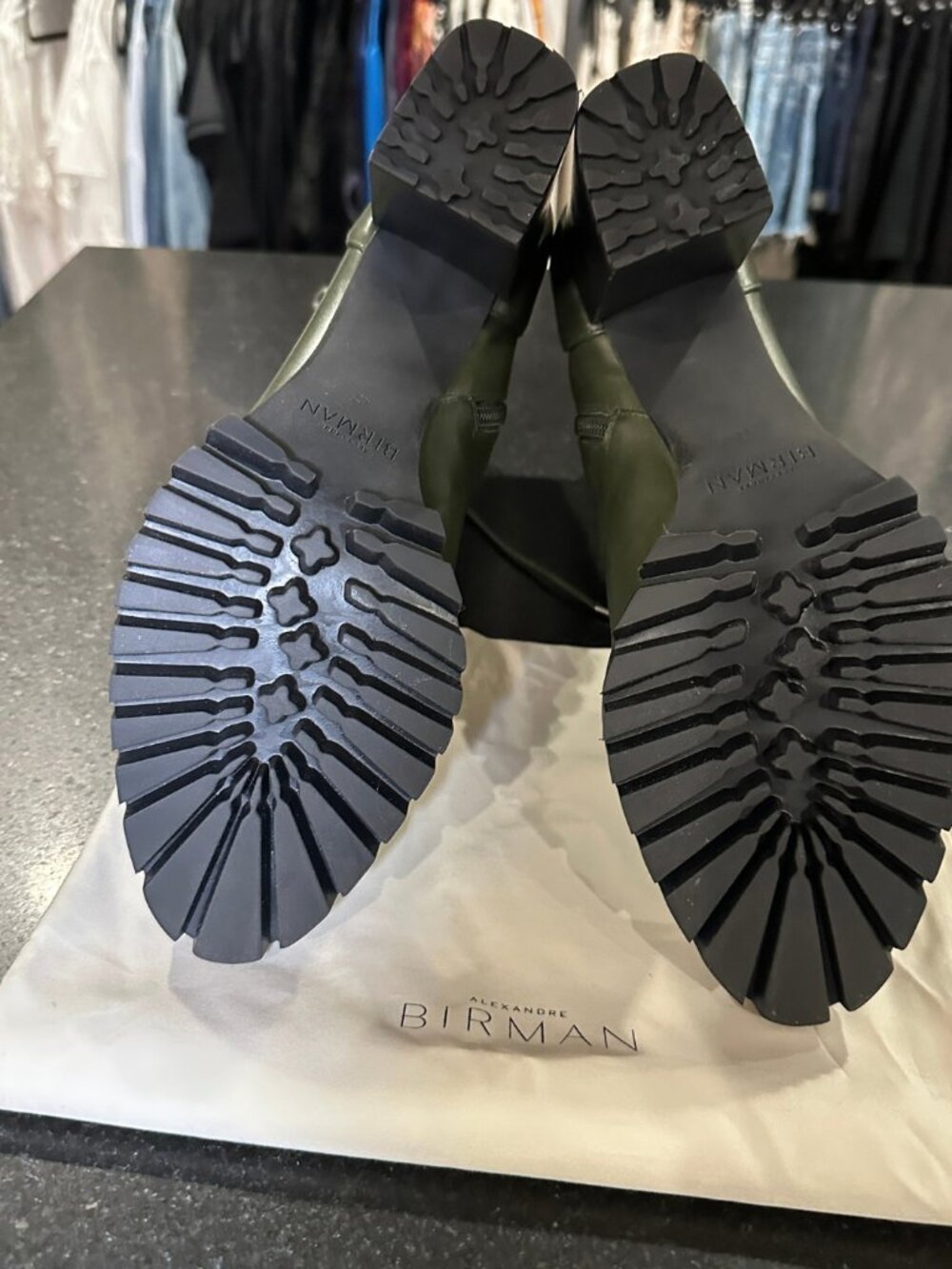 Alexandre Birman | Evelyn 85 Waterproof Leather Boots | Moss Green | EU 42 - Picture 9 of 12